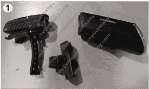 zwei Kryptonite-Fahrradlichter und Halterungen auf einer weißen Oberfläche angebracht
